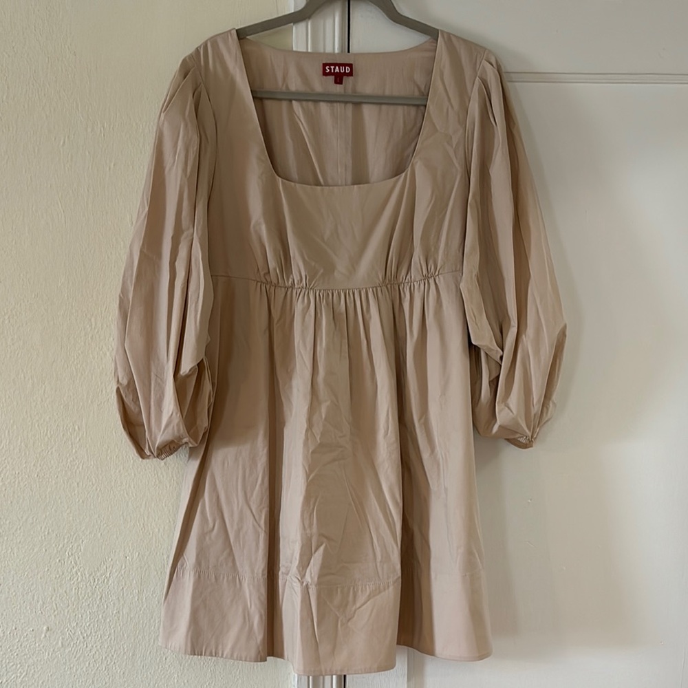 STAUD MINI DRESS IN BISCUIT, L